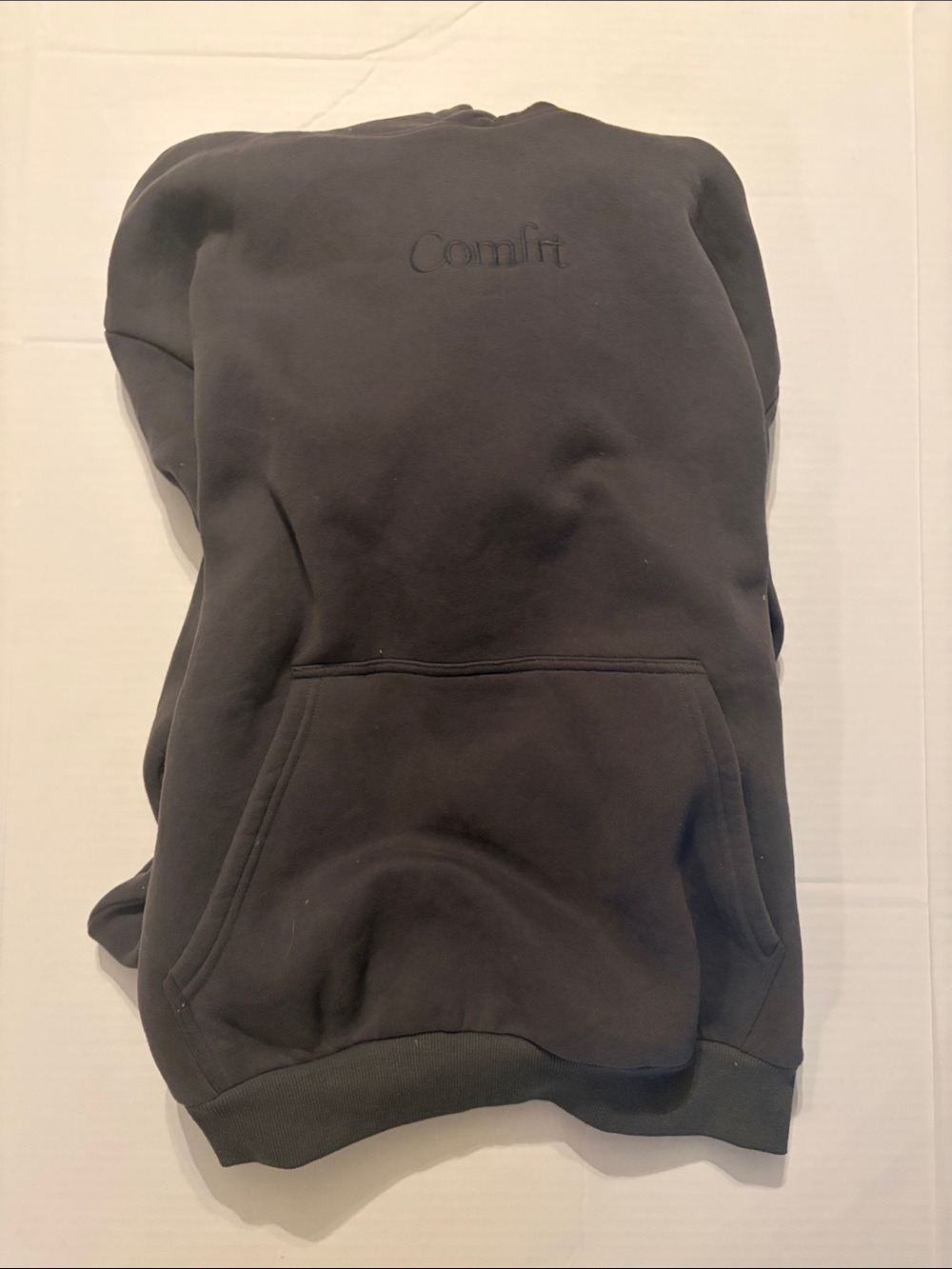 Comfit Black Embroidered Pullover Hoodie